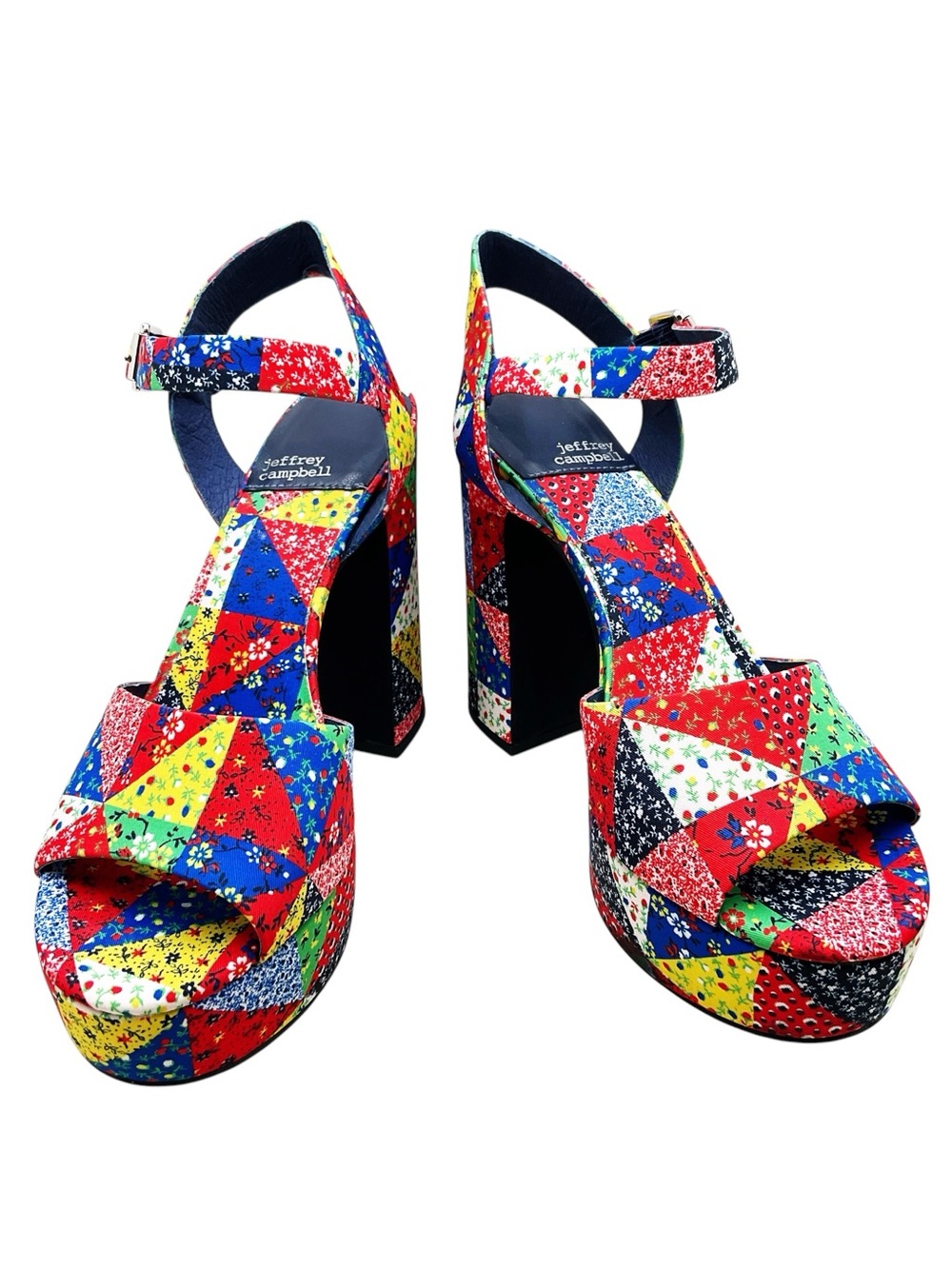 {Jeffrey Campbell} Summers Patchwork Platform Sandals - Picture 12 of 14